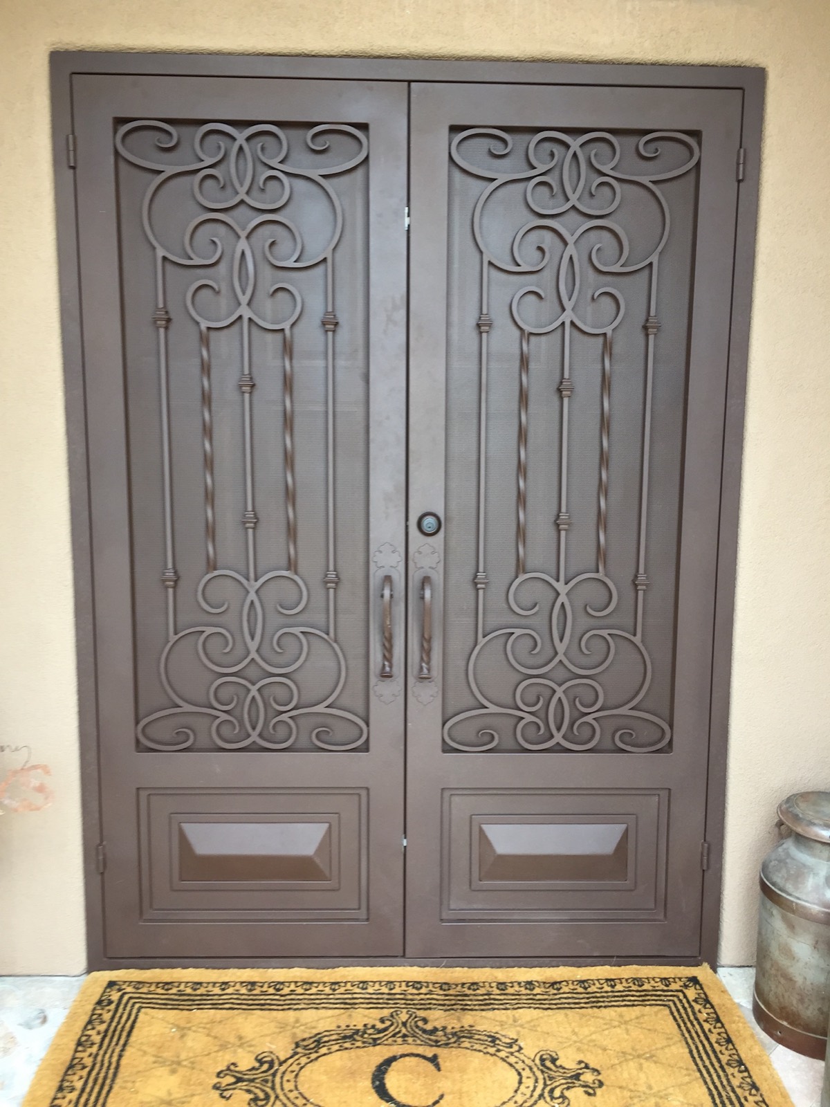 Custom iron entry door