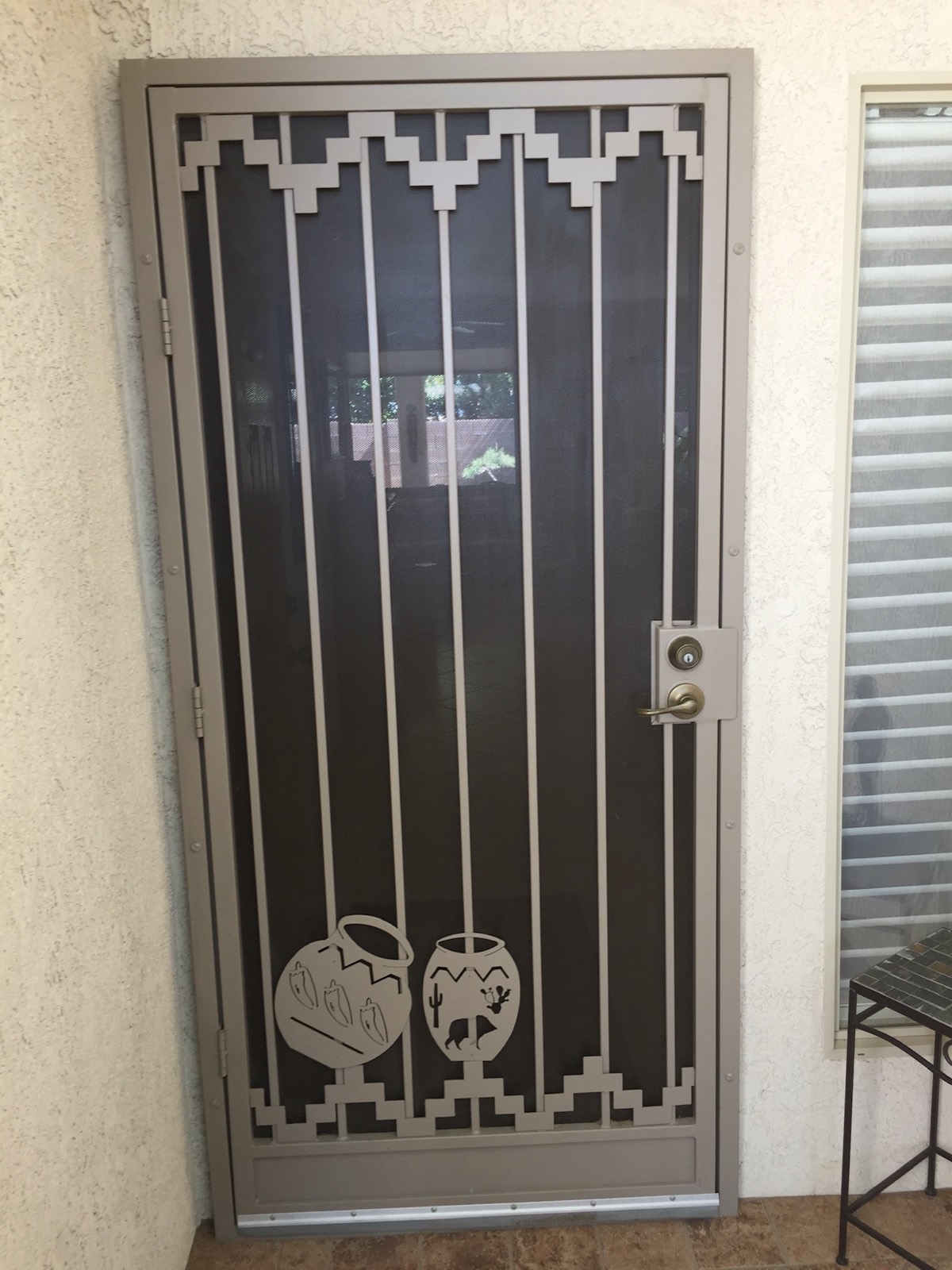 Wrought iron security door