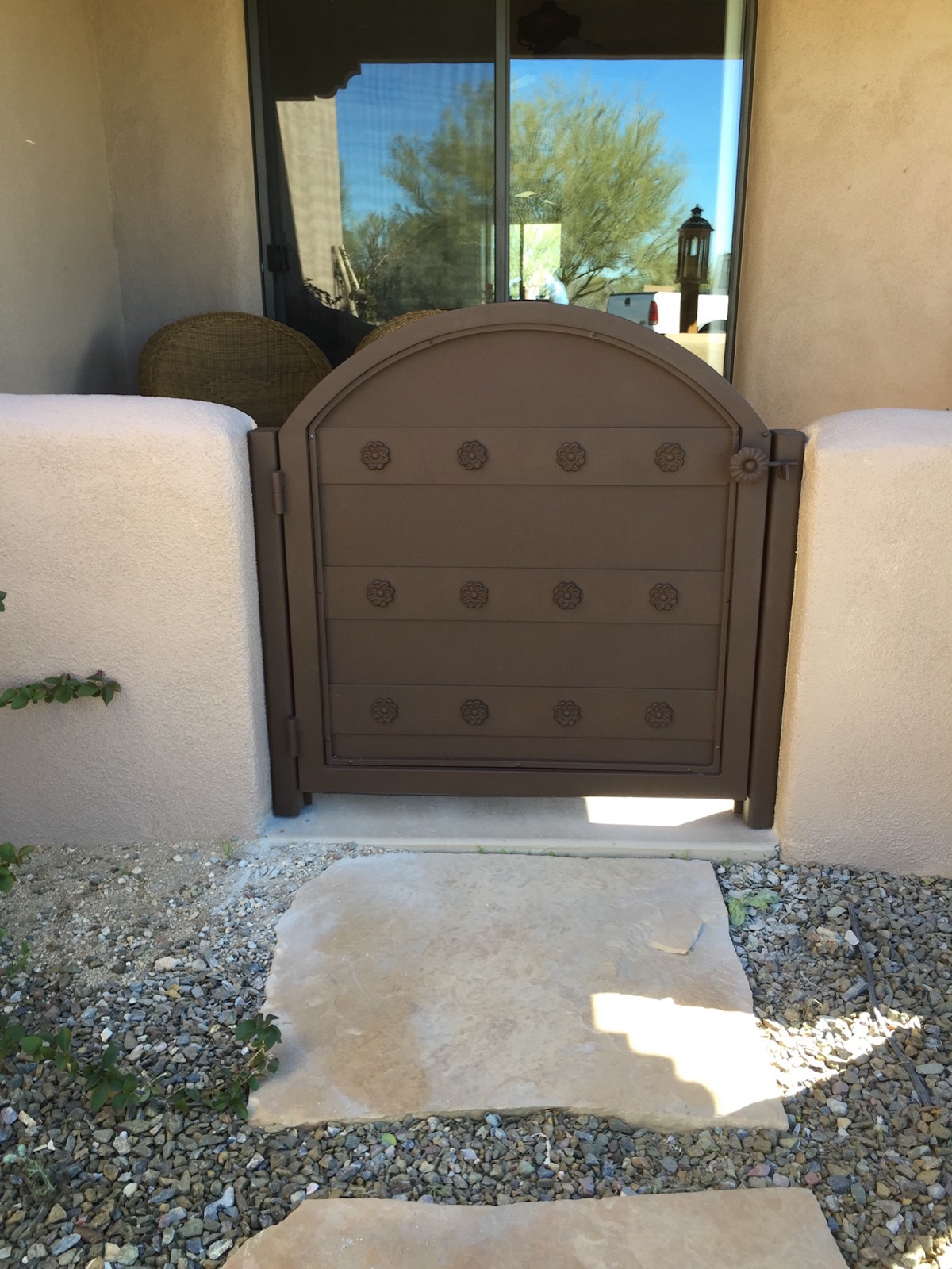Decorative iron entry gate